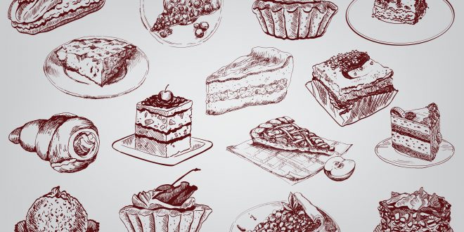 confectionery. set of vector sketches